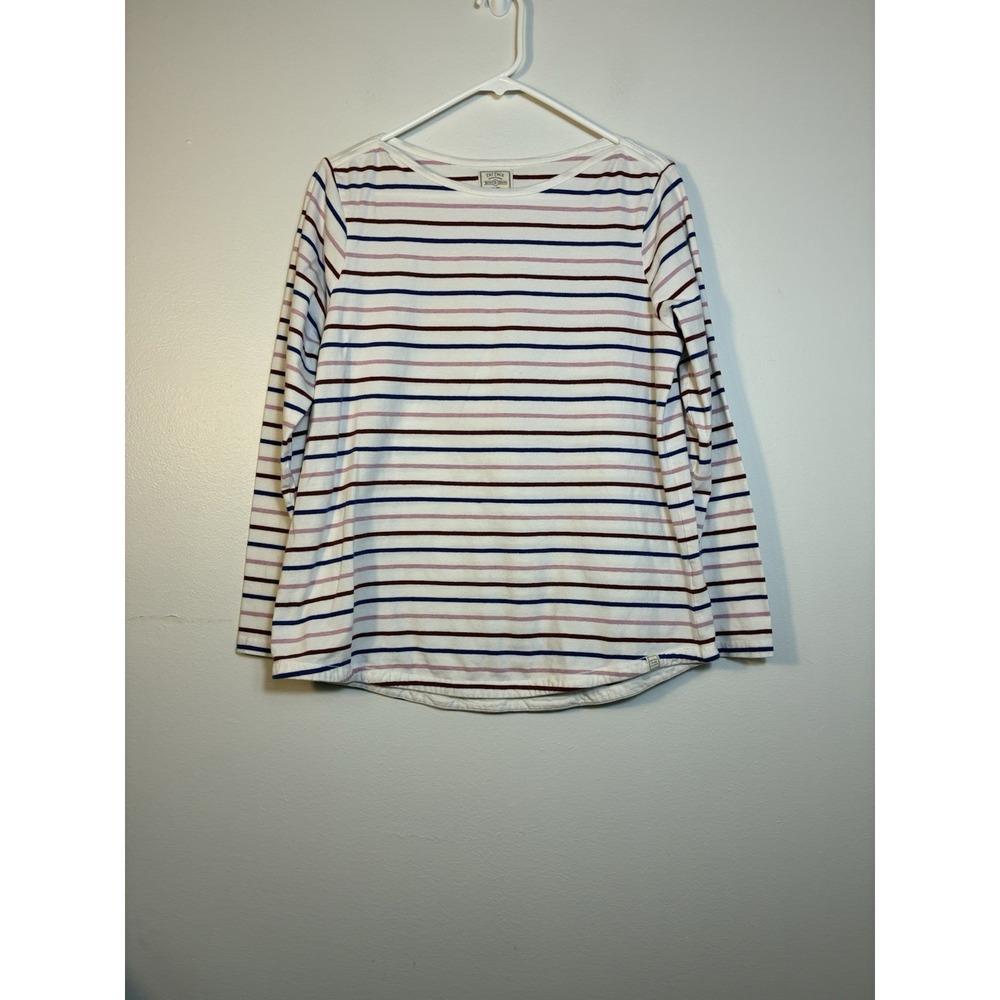 Fat Face T Shirt Women's Sz 10 Striped Colorful‎ Cotton Classic Casual